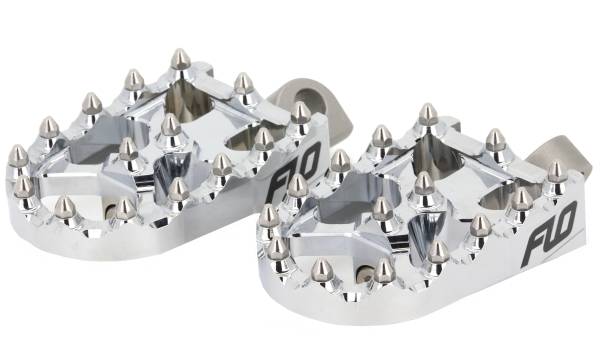 FLO MOTORSPORTS - MOTO STYLE FOOTPEG SET CHROME 2"X3.125" - Image 1