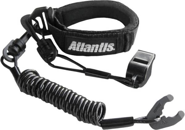 ATLANTIS - PRO FLOATING WRIST LANYARD BLACK W/WHISTLE - Image 1