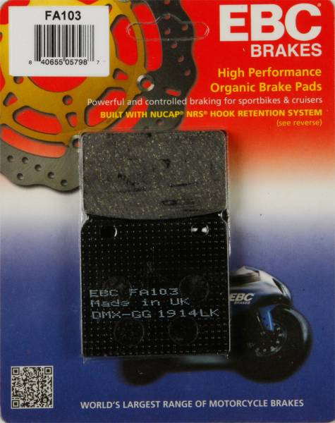 EBC - BRAKE PADS FA103 ORGANIC - Image 1