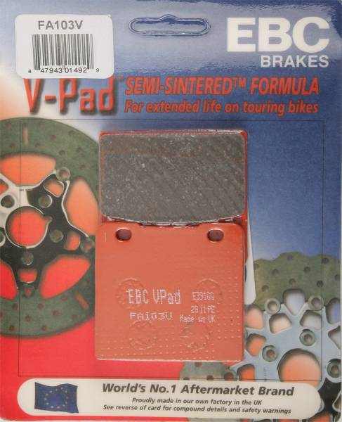 EBC - BRAKE PADS FA103V SEMI-SINTERED V SERIES - Image 1