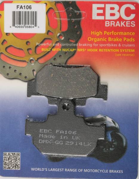 EBC - BRAKE PADS FA106 ORGANIC - Image 1