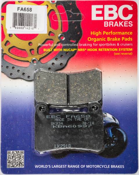 EBC - BRAKE PADS FA658 ORGANIC - Image 1