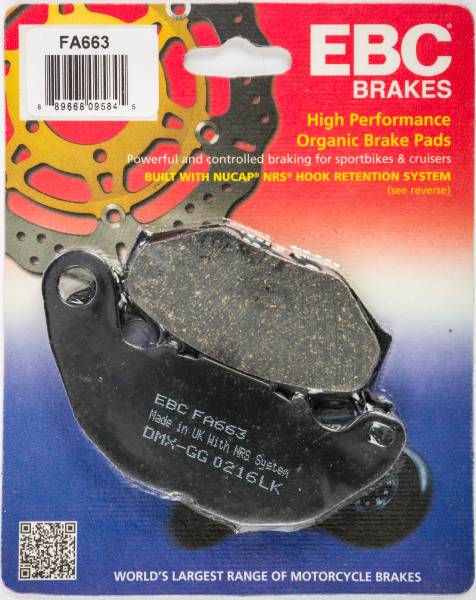 EBC - BRAKE PADS FA663 ORGANIC - Image 1