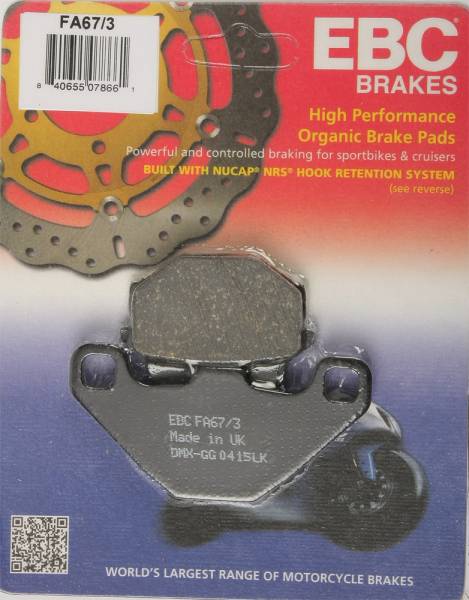 EBC - BRAKE PADS FA67/3 ORGANIC - Image 1