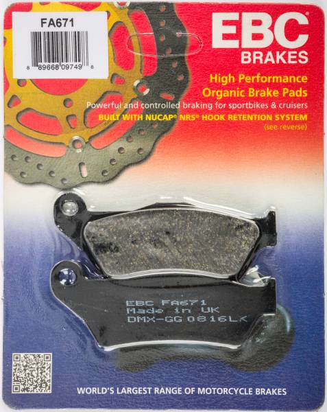 EBC - BRAKE PADS FA671 ORGANIC - Image 1