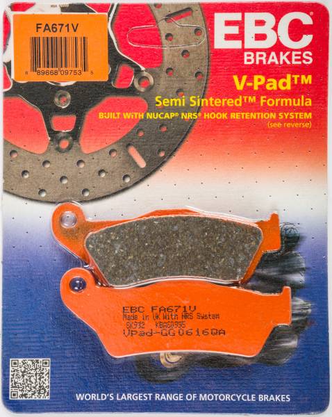 EBC - BRAKE PADS FA671V SEMI-SINTERED V SERIES - Image 1