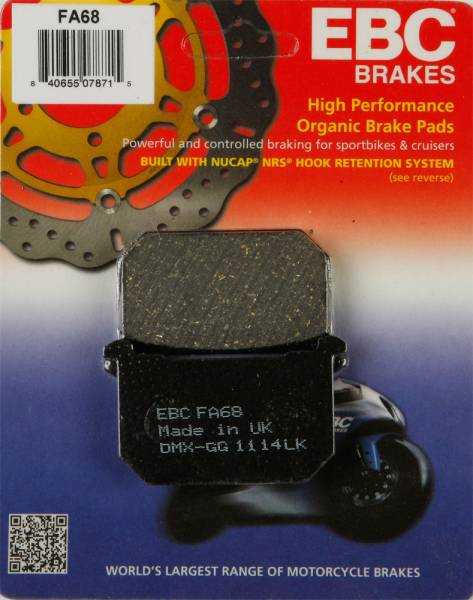 EBC - BRAKE PADS FA68 ORGANIC - Image 1