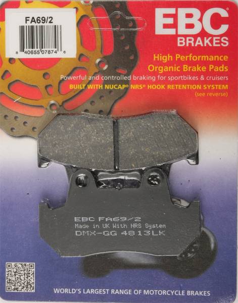 EBC - BRAKE PADS FA69/2 ORGANIC - Image 1