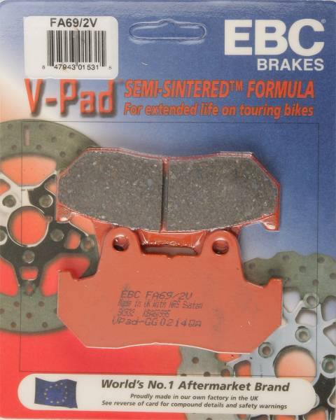 EBC - BRAKE PADS FA69/2V SEMI-SINTERED V SERIES - Image 1