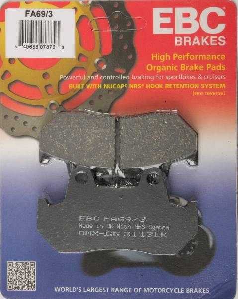 EBC - BRAKE PADS FA69/3 ORGANIC - Image 1