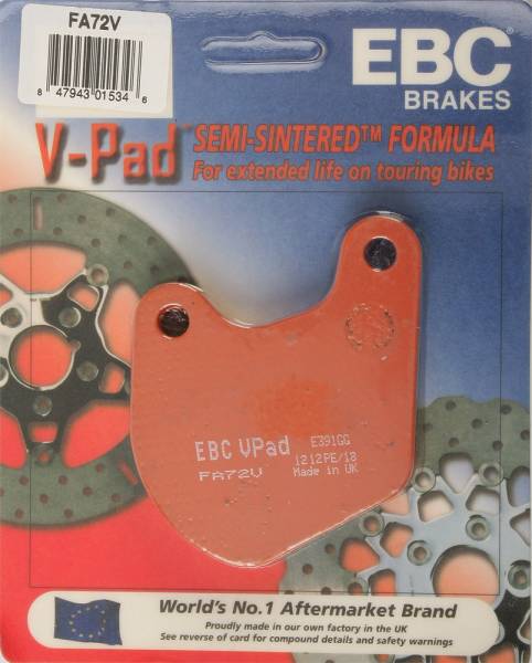 EBC - BRAKE PADS FA72V SEMI-SINTERED V SERIES - Image 1