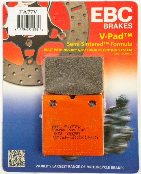 EBC - BRAKE PADS FA77V SEMI-SINTERED V SERIES - Image 1