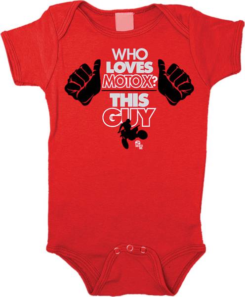 SMOOTH - THIS GUY ROMPER RED 3/6M - Image 1