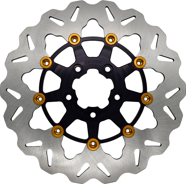 GALFER - ROTOR 11.8" FLOATING WAVE RR BLACK/GOLD BUTTONS - Image 1