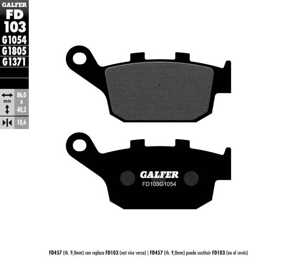 GALFER - BRAKE PADS SEMI METALLIC FD103G1054 - Image 1