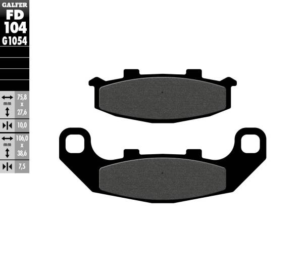 GALFER - BRAKE PADS SEMI METALLIC FD104G1054 - Image 1