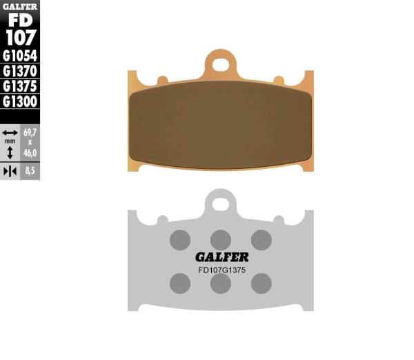 GALFER - BRAKE PADS SINTERED CERAMIC FD107G1375 - Image 1