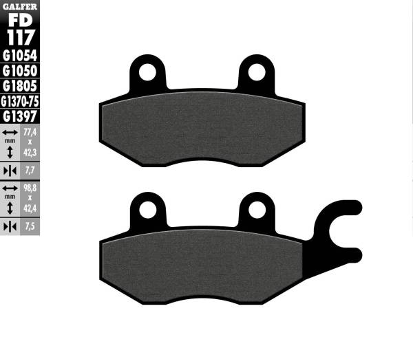 GALFER - BRAKE PADS SEMI METALLIC FD117G1054 - Image 1