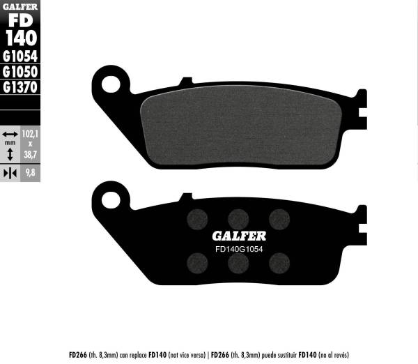 GALFER - BRAKE PADS SEMI METALLIC FD140G1054 - Image 1