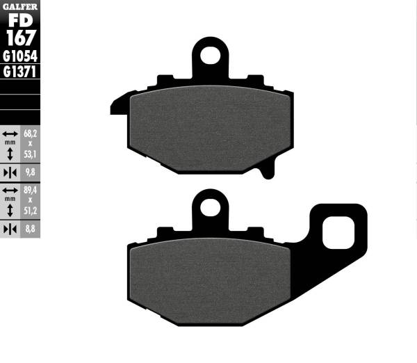 GALFER - BRAKE PADS SEMI METALLIC FD167G1054 - Image 1