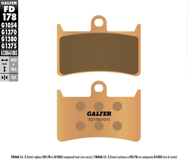 GALFER - BRAKE PADS SINTERED FD178G1370 - Image 1