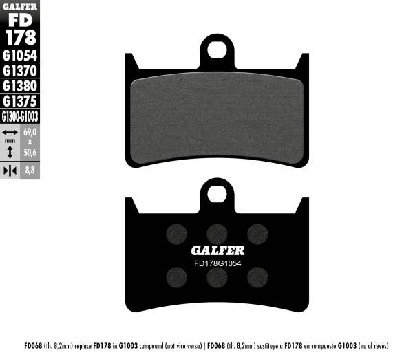 GALFER - BRAKE PADS SEMI METALLIC FD178G1054 - Image 1