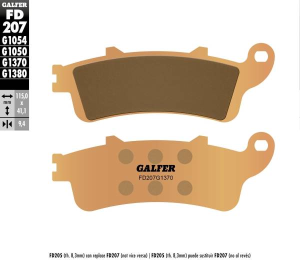 GALFER - BRAKE PADS SINTERED FD207G1370 - Image 1