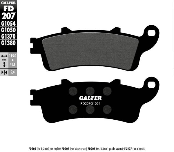 GALFER - BRAKE PADS SEMI METALLIC FD207G1054 - Image 1