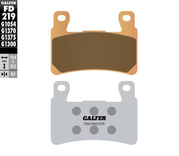 GALFER - BRAKE PADS SINTERED CERAMIC FD219G1375 - Image 1