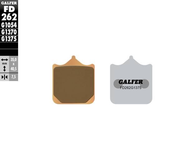 GALFER - BRAKE PADS SINTERED CERAMIC FD262G1375 - Image 1