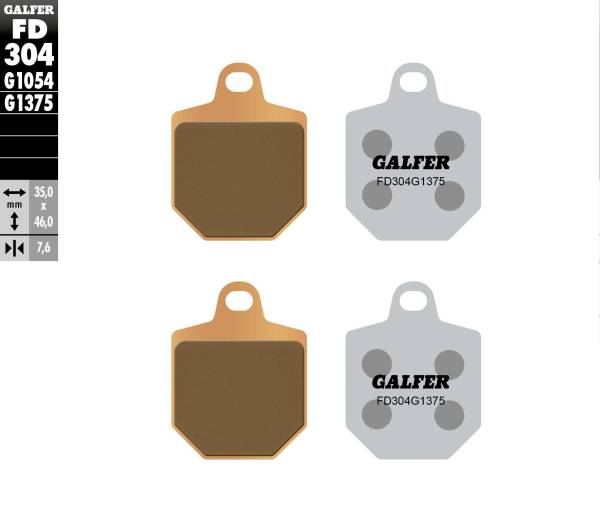 GALFER - BRAKE PADS SINTERED CERAMIC FD304G1375 - Image 1