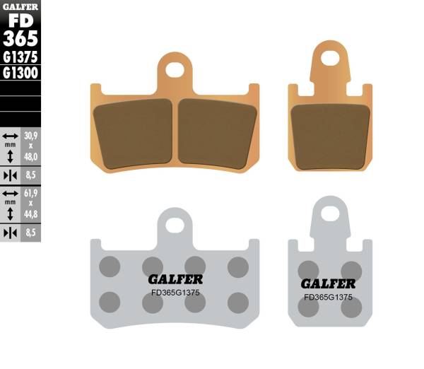 GALFER - BRAKE PADS SINTERED CERAMIC FD365G1375 - Image 1