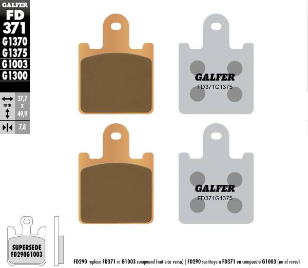 GALFER - BRAKE PADS SINTERED CERAMIC FD371G1375 - Image 1