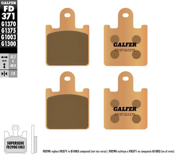 GALFER - BRAKE PADS SINTERED FD371G1370 - Image 1