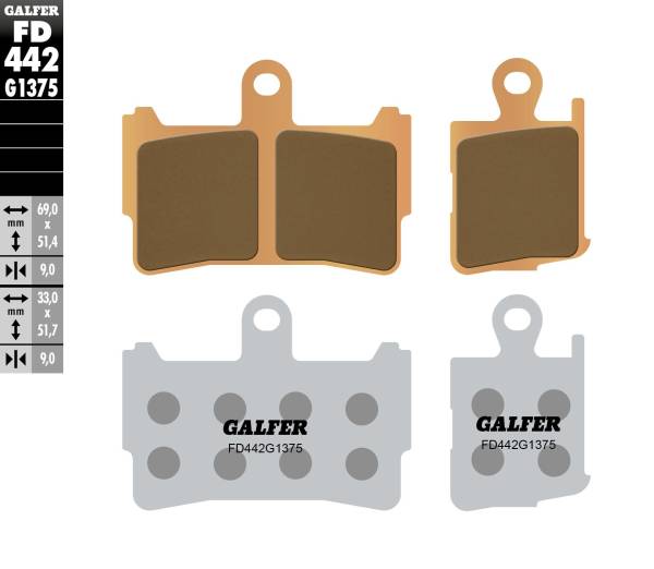 GALFER - BRAKE PADS SINTERED CERAMIC FD442G1375 - Image 1