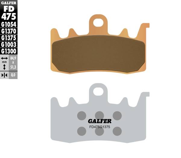 GALFER - BRAKE PADS SINTERED CERAMIC FD475G1375 - Image 1