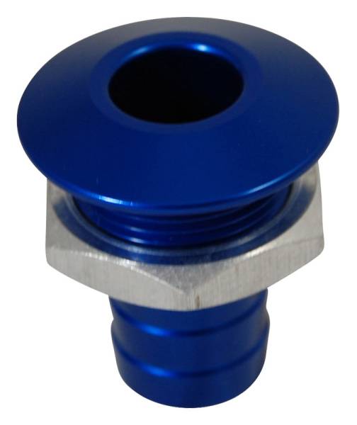 BLOWSION - BILLET THRU-HULL WATER FITTING BILGE PUMP OUTLET BLUE - Image 1