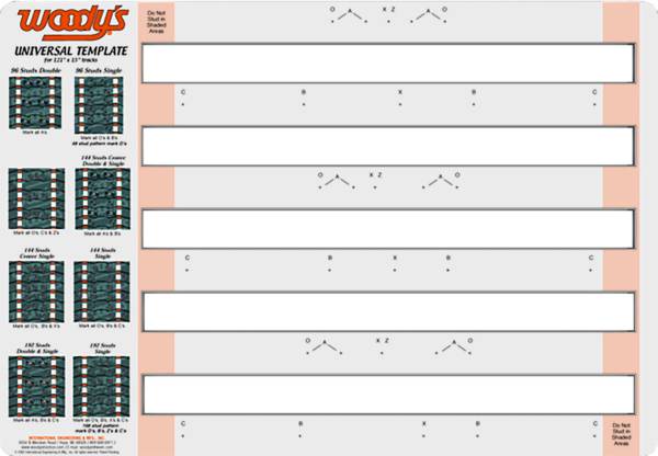 WOODYS - STUDDING TEMPLATE UNIVERSAL 15" WIDE 2.52" PITCH - Image 1