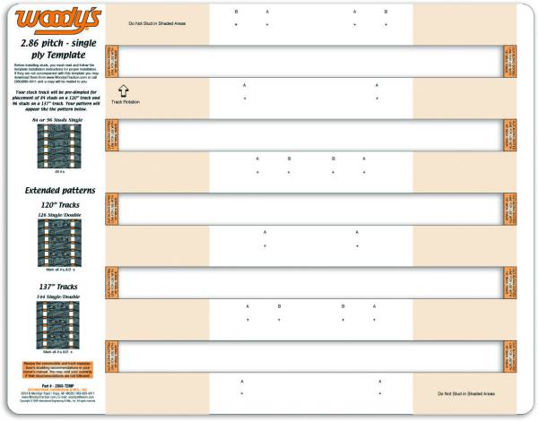 WOODYS - STUDDING TEMPLATE 2.86" PITCH SINGLE PLY - Image 1