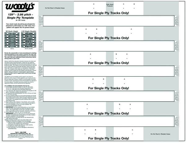 WOODYS - STUDDING TEMPLATE 129" SINGLE PLY - Image 1