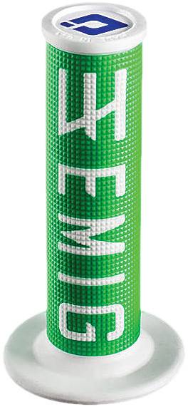 ODI - EMIG V2 LOCK-ON GRIPS 2-STROKE (GREEN/WHITE) - Image 1