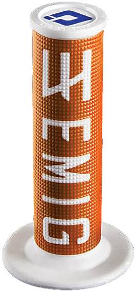 ODI - EMIG V2 LOCK-ON GRIPS 2-STROKE (ORANGE/WHITE) - Image 1