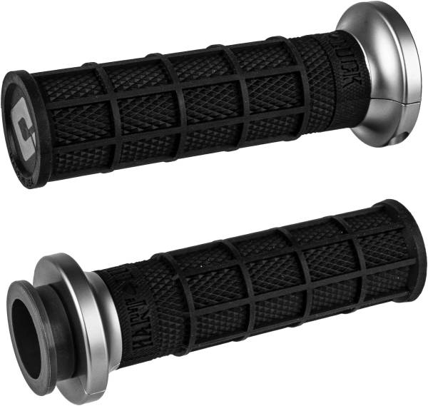 ODI - LOCK ON WAFFLE STYLE GRIPS BLK/GRAPHITE FOR CABLE THRTTLE - Image 1