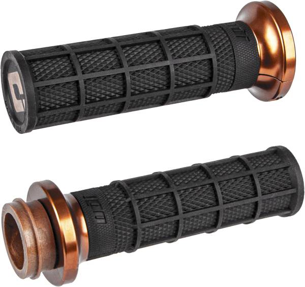 ODI - LOCK ON WAFFLE STYLE GRIPS BLK/BRONZE FOR CABLE THROTTLE - Image 1