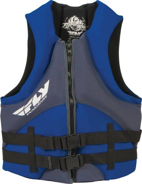 FLY RACING - MEN'S NEOPRENE LIFE VEST GREY/ BLUE XS - Image 1