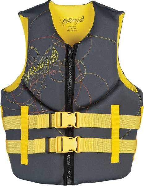 FLY RACING - LADIES' NEOPRENE LIFE VEST GREY/YELLOW XS - Image 1