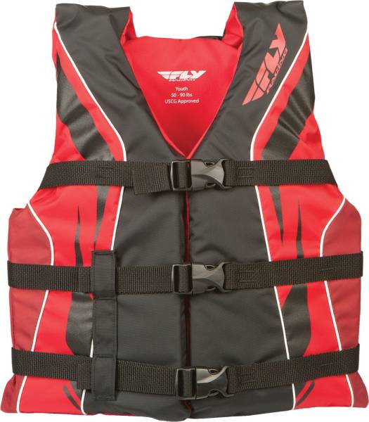 FLY RACING - FLY VEST NYLON BLACK/RED YOUTH - Image 1