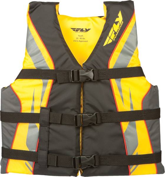 FLY RACING - FLY VEST NYLON BLACK/YELLOW YOUTH - Image 1