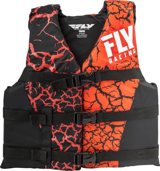 FLY RACING - NYLON LIFE JACKET RED/BLACK YOUTH - Image 1