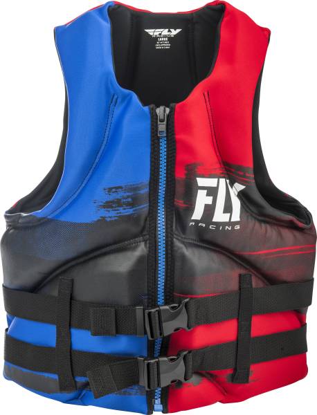 FLY RACING - MENS NEOPRENE LIFE JACKET RED/BLUE/BLACK XS - Image 1